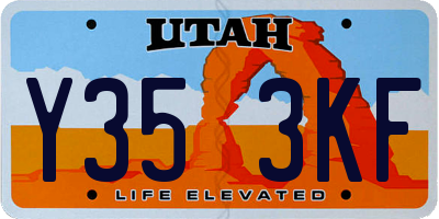 UT license plate Y353KF
