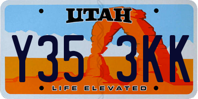 UT license plate Y353KK