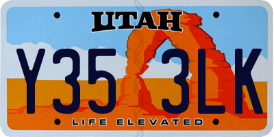 UT license plate Y353LK