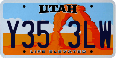 UT license plate Y353LW