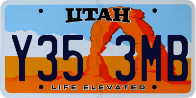 UT license plate Y353MB