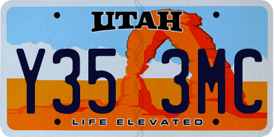 UT license plate Y353MC