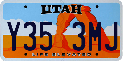 UT license plate Y353MJ