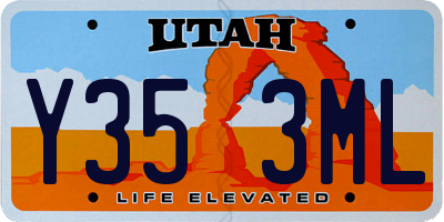 UT license plate Y353ML