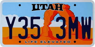 UT license plate Y353MW