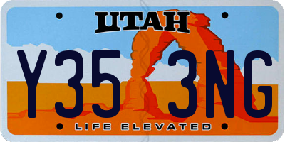 UT license plate Y353NG