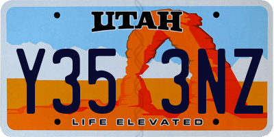 UT license plate Y353NZ