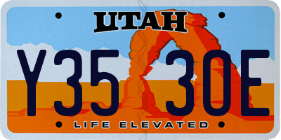 UT license plate Y353OE