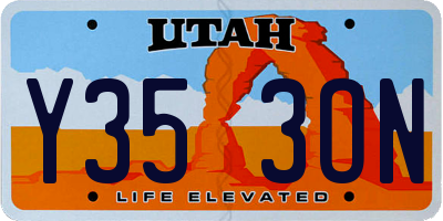 UT license plate Y353ON