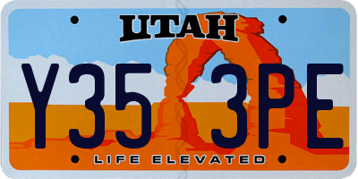 UT license plate Y353PE