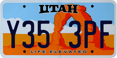 UT license plate Y353PF