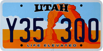 UT license plate Y353QO