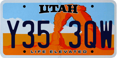 UT license plate Y353QW