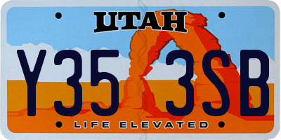 UT license plate Y353SB