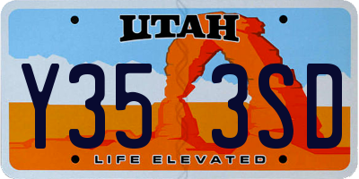 UT license plate Y353SD