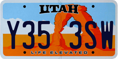 UT license plate Y353SW