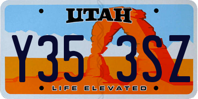 UT license plate Y353SZ