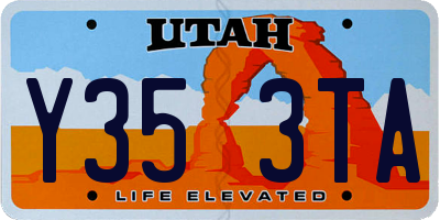 UT license plate Y353TA
