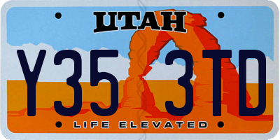 UT license plate Y353TD