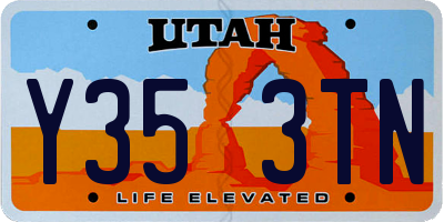 UT license plate Y353TN