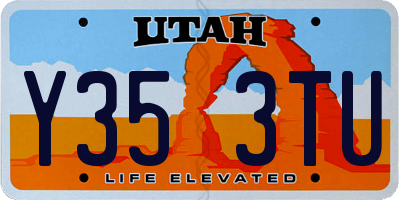 UT license plate Y353TU