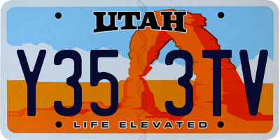 UT license plate Y353TV