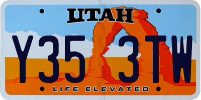 UT license plate Y353TW