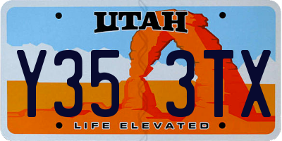 UT license plate Y353TX