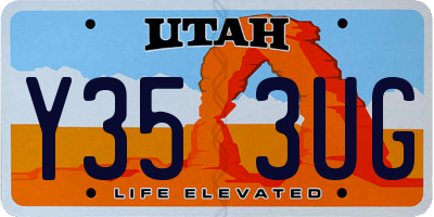 UT license plate Y353UG