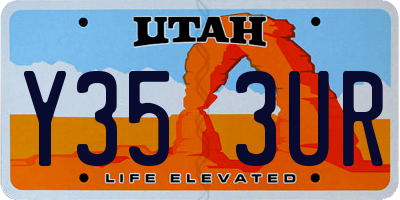 UT license plate Y353UR