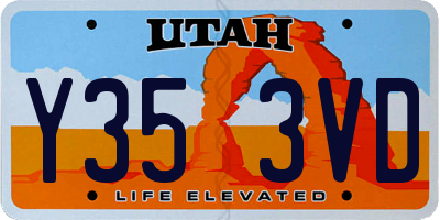 UT license plate Y353VD