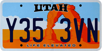 UT license plate Y353VN