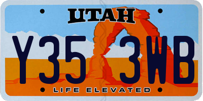 UT license plate Y353WB