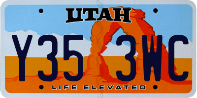 UT license plate Y353WC