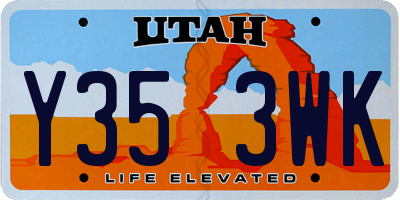 UT license plate Y353WK