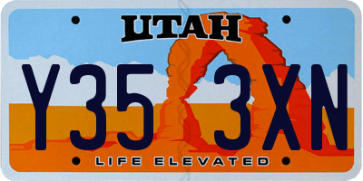UT license plate Y353XN