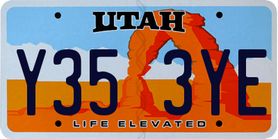 UT license plate Y353YE