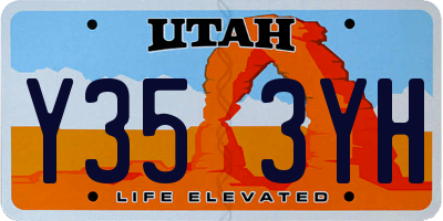 UT license plate Y353YH