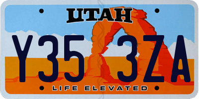 UT license plate Y353ZA