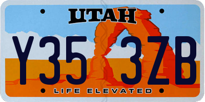 UT license plate Y353ZB