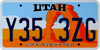 UT license plate Y353ZG