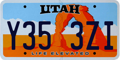 UT license plate Y353ZI