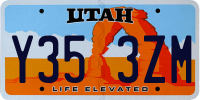 UT license plate Y353ZM