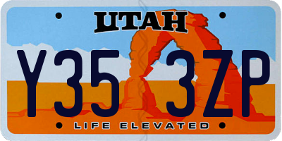 UT license plate Y353ZP
