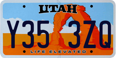 UT license plate Y353ZQ