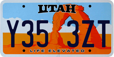 UT license plate Y353ZT