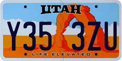 UT license plate Y353ZU
