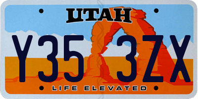 UT license plate Y353ZX
