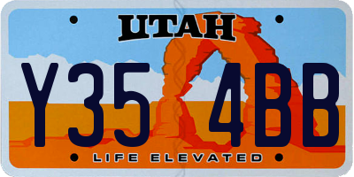 UT license plate Y354BB