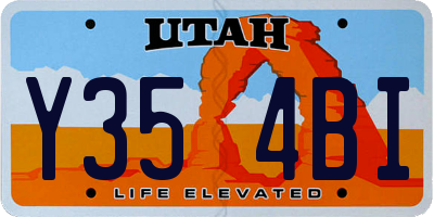 UT license plate Y354BI